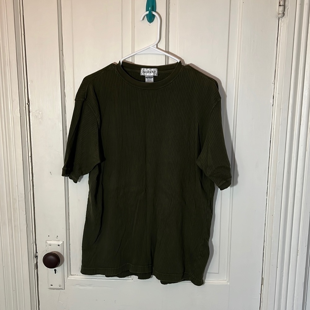 Alfani Olive Green Short Sleeve Shirt